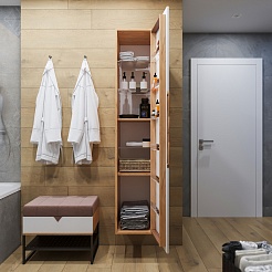 Бриклаер Пенал подвесной Форест 35 R белый/дуб золотой – фотография-3