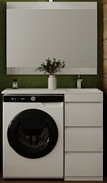 Style Line Мебель для ванной Даллас 100 R Люкс Plus 3 ящика белая – фотография-1