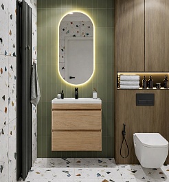 Vivon Тумба с раковиной Atwood 60 подвесная дерево – фотография-14