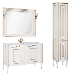 Aquanet Тумба с раковиной Паола 120 белая/золото (186114) – фотография-5