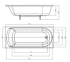 Aquatek Акриловая ванна Ника 170x75 – фотография-4