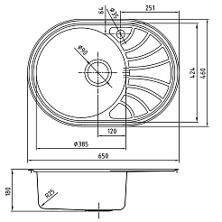 Iddis Мойка из нержавеющей стали Suno SUN65SLi77K шелк, с выпуском – фотография-4