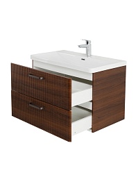 BelBagno Тумба с раковиной Due 80 подвесная Noce ручки Матовый тёмный никель – фотография-5