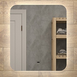 Misty Мебель для ванной Карат 65 подвесная белая/дуб галифакс олово – фотография-12