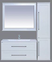 Misty Пенал для ванной Марта 35 белый R с б/к – фотография-2