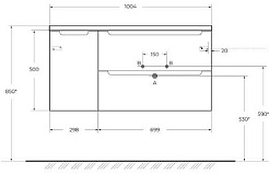 BelBagno Тумба с раковиной Etna 100 R подвесная Bianco Lucido – фотография-19