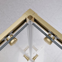 Cezares Душевой уголок Relax 304 RELAX-304-A-2-80-C-BORO 80x80 профиль брашированное золото стекло прозрачное – фотография-5