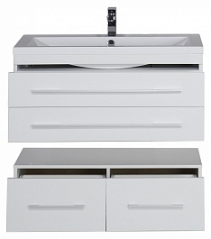 Aquanet Тумба подкатная "Нота 100" белая – фотография-6