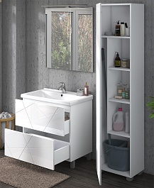 Vigo Шкаф пенал Geometry 450 белый – фотография-3