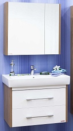 Sanflor Мебель для ванной Ларго 2 80 L вяз швейцарский, белый – фотография-1