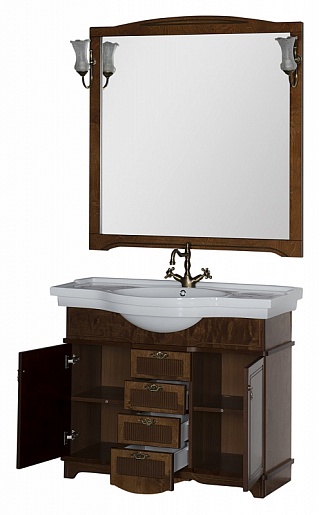 Aquanet Тумба с раковиной "Луис 110" темный орех (179730) – картинка-5