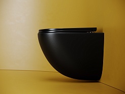 Ceramicanova Подвесной унитаз Vogue Торнадо CN4008TMB безободковый чёрный матовый – фотография-7