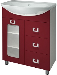 Какса-а Тумба с раковиной "Витраж-Цвет 70" бордо – фотография-1
