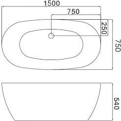 Grossman Акриловая ванна GR-2401 M Black 150x75 – фотография-5