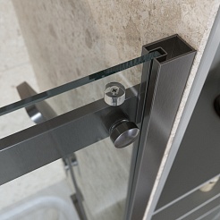 BelBagno Душевая дверь в нишу Marino MARINO-2-BF-1-130-C-GM 130x195 профиль оружейная сталь стекло прозрачное – фотография-5