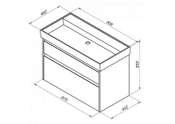 Aquanet Тумба с раковиной Nova Lite 90 2 ящика, белая – фотография-9
