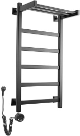 Domoterm Полотенцесушитель электрический Квадро Плюс П6 400x800 EL с полкой черный – фотография-2