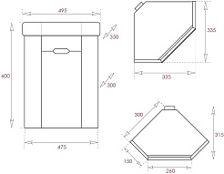 Onika Мебель для ванной Айленд 35 подвесная угловая белая – фотография-15