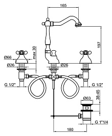 Webert Смеситель Ottocento OT750202010 золото, для раковины – фотография-2