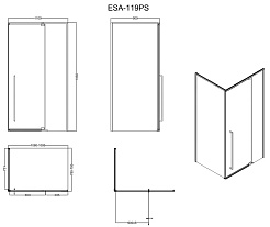 Esbano Душевое ограждение ESA-119PS-GM 110/90 – фотография-3