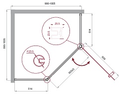 BelBagno Душевой уголок Uno 100/100 UNO-195-P-1-100-C-Cr стекло прозрачное – фотография-3