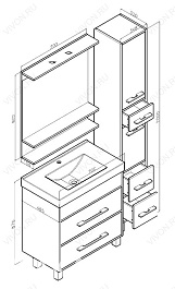 Бриклаер Пенал для ванной Чили 34 венге – фотография-6