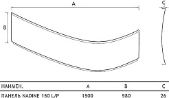 Koller Pool Экран Nadine L/R 150 см – фотография-2