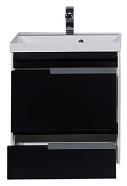 Aquanet Тумба с раковиной "Тиволи 60" черная – фотография-4