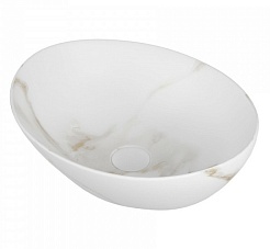 Teymi Раковина накладная в ванную Lori 40 мрамор белый матовый T50482 – фотография-1