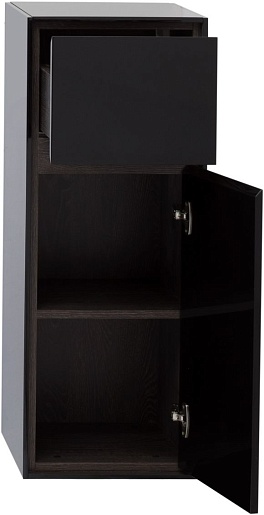 Aquanet Шкаф пенал Милан 35 R малый подвесной черный – картинка-5