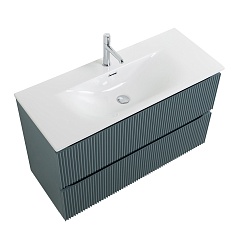 BelBagno Тумба с раковиной Uno mini 100 подвесная Голубой матовый с раковиной BB-8099-3-100 – фотография-10