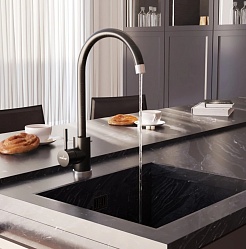 Mixline Смеситель для кухни 35к ML-GS15 (343) антрацит – фотография-4