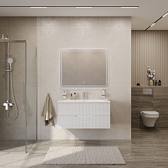 Cezares Тумба с раковиной Duet-N 100 подвесная CZR-8073-100 ясень белый софт – фотография-7