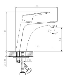 Tokito Смеситель для раковины TAKASE хром TOK-TAK-1011 – фотография-4