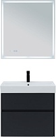 Aquanet Мебель для ванной Бруклин 70 подвесная черная матовая