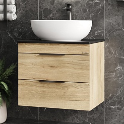 Onika Тумба с раковиной и столешницей Легран 60 подвесная дуб галифакс – фотография-6