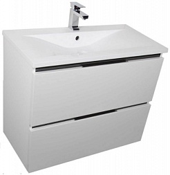 De Aqua Мебель для ванной Ариетта 90, зеркало-шкаф Алюминиум – фотография-5