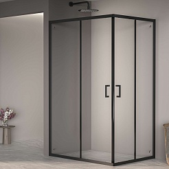 RGW Душевой уголок Passage PA-040B 120x80 профиль черный стекло прозрачное – фотография-2
