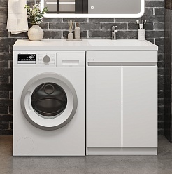 Onika Мебель для ванной Милтон Нова 120 R под стиральную машину белая – фотография-5