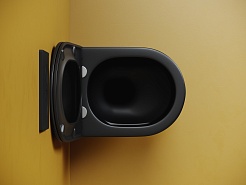 Ceramicanova Подвесной унитаз Vogue Торнадо CN4008TMB безободковый чёрный матовый – фотография-4