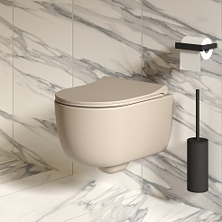 Ambassador Сиденье для унитаза Abner тонкое бежевое матовое – фотография-6