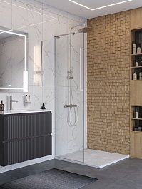 BelBagno Душевая перегородка Uno UNO-L-1-TB-70-C-Cr 70x200 профиль хром стекло прозрачное – фотография-3