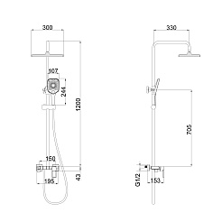 Tokito Душевая система RAIN хром TOK-RAI-1019 – фотография-4