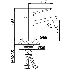 Frap Смеситель для раковины H62 F1062 черный – фотография-2