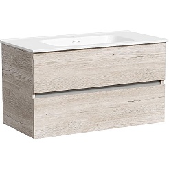 Sancos Тумба с раковиной Urban 90 дуб галифакс натуральный раковина Element 91 CN7002 – фотография-1