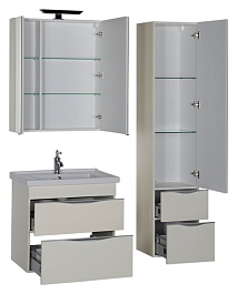 Aquanet Зеркальный шкаф "Эвора 70" крем – фотография-6