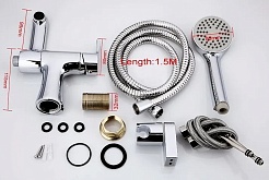 Frap Смеситель для раковины F1252 хром с гигиеническим душем – фотография-2