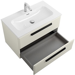 BelBagno Мебель для ванной Eco Cer-N 80 CZR-8073-80 брашированная альпака ручки матовые чёрные – фотография-6