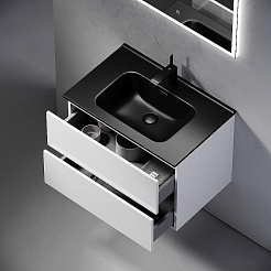 Sancos Тумба с раковиной Urban 70 белый глянец раковина Element 71 CN7007MB – фотография-3