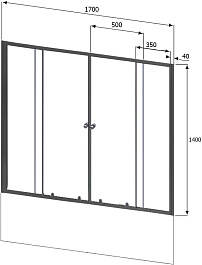 Byon Шторка для ванны WT 170 прозрачное стекло – фотография-4